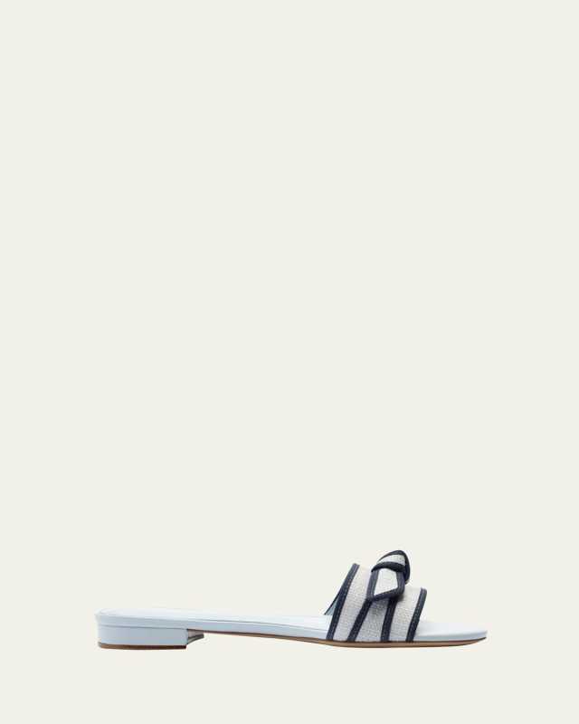 Raffia Knot Flat Slide Sandals